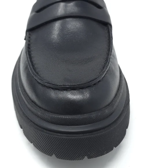 New Steve Madden Akkron Black Leather Loafers 7.5M display picture 3
